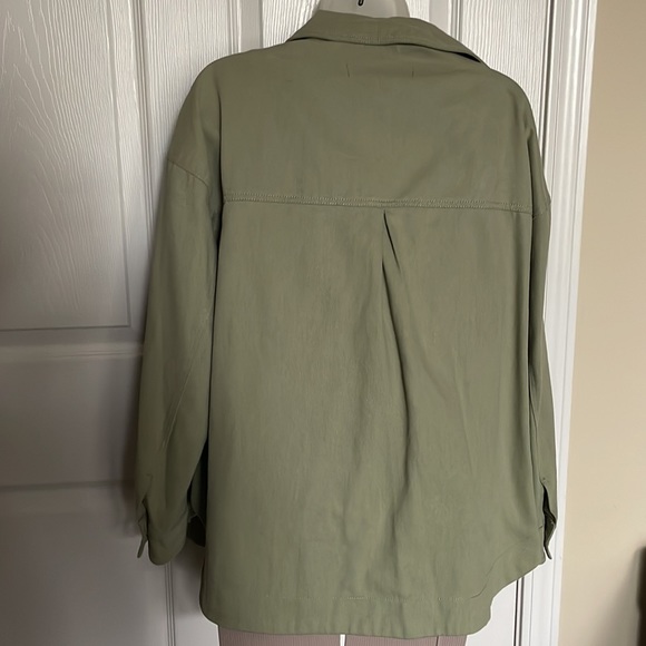 Zara Green Gold Shacket Oversized Jacket Button Down XS - Picture 5 of 6